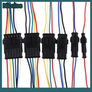 [Nicoles] 1 2 3 4 5 6Pin หญิงชายสายไฟฟ้ากันน้ำปลั๊กรถยนต์