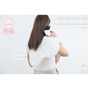 Iflin Baby - ผ้าพาดบ่า แบบไม่หล่นพื้น & ผ้ากันเปื้อนใยไผ่ (2in1) - My Style Burp & Bib (2in1) - มี 2 ผืน / กล่อง
