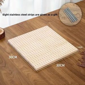 JURHOMIE Wooden Crochet Block Plate Reusable Handcrafted Crochet Knitting Board Square Knitting Blocking Mat Artwork work