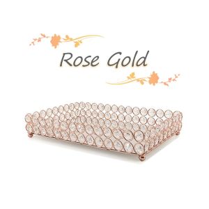[SG]Mirror Jewellery Tray Crystal Makeup Jewelry Plate Vanity Dresser Tray Luxury Trinket Tray Storage Tray