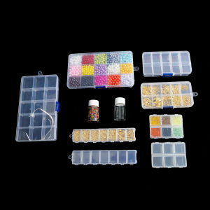 Rectangle/Round Multiple Sizes Transparent Plastic Storage Jewelry Box Compartment Adjustable Container for Beads Earring Box&Jewelry Rectangle Box