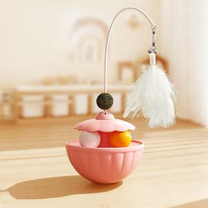 AP AIMAYAPET Cat Teasing Toy Cat Teasing Stick with Catnip Ball Self Entertainment Feather Pet Tumble Toy