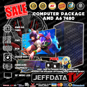 Computer Set Amd A6-7480 8gb 120gb SSD onboard 19 Wide Led Keyboard and mouse speaker wifi readya