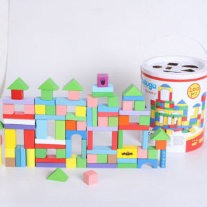 Mainan Balok Susun Kayu Besar 100pcs Mainan Edukasi Anak Wooden Block