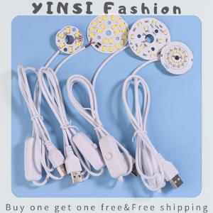 YINSI 1Pc 1.5M Line Length DC5V LED Chips SMD5730 LED Lamp USB 3W Light Board Warm White Light With ON OFF Switch Cable