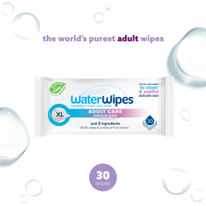 WaterWipes Adult Wipes 30s Sensitive Fragrance-Free | Elderly Post Surgery Body Wipes