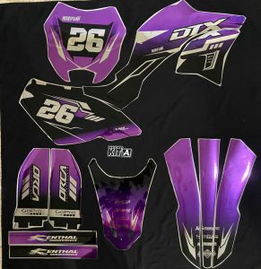 Decal Stiker KLX Dtracker motif gradasi hitam ungu Stiker New Dtracker Full Body D-A4-001