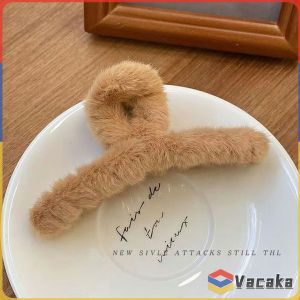 Soft Furry Hair Claws Big Clamps Faux Fur Hair Clips Sweet Plush Hair Crabs Clip For Girls