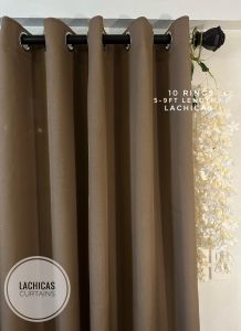 NON-BLOCKOUT Korean Curtain Plain Katrina Grommet Home Curtains Earth Nude Color - Sold Per pc