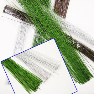 Bali 100Pcs 40cm Floral Wire Stems High Quality Paper Covered Artificial Branches Twigs Iron Wire For DIY Flower Making Accessory