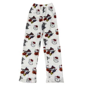 Y2K Hello Kitty Flannel Pajama Pants Cozy Lounge Wear Dorm Essential Cute Cartoon Social Media Fashion Mix & Match Prints