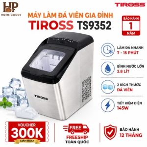 Máy Làm Đá Viên Tiross TS9352 2.8L Làm Đá Nhanh 7-15 Phút 2 Size Đá Tiết Kiệm Điện 145W