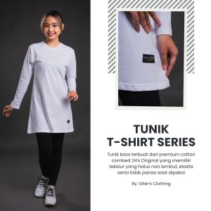 Kaos tunik bahan katun combed 24s by giter clothing - kaos wanita lengan panjang - atasan oversize wanita - ukuran S M L XL 2XL 3XL 5XL