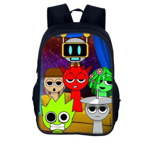 Sprunki Incredi Printed Backpack Sprunki Student Childrens School Bag Christmas Gift for Children