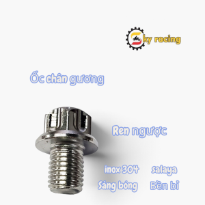 Ốc Chân Kính (gương) 10ly10 Salaya S3 Inox 304 Siêu Sáng Không Gỉ Sét Cho Xe Máy (L3)