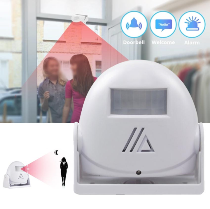 Sensor Doorbell Wireless Chime Door Bell Motion Sensor Warning Welcome ...