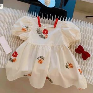 พร้อมส่ง✨ชุดคู่แม่ลูกสีลายดอกสีส้ม