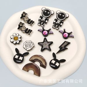 14Pcs Crocs Jibbitz Charms Đỏ Tím Mắt Bat Giày Trang Trí Có Thể Tháo Rời khóa giày Cho Crocs