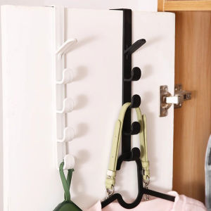 [Leo Stores] Hot Sale Fivesegment ตะขอประตูถุงเสื้อโค้ทผ้าเช็ดตัวหมวกสายรัดผมที่ไร้รอยต่อที่ใส่ของในบ้านห้องนอนชั้นวางของพลาสติกสีบริสุทธิ์