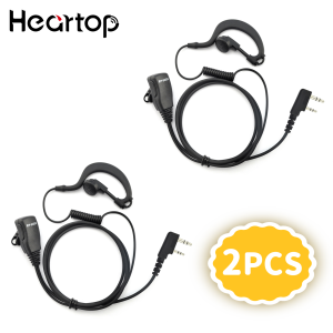 2pcs For Kenwood/BAOFENG 888S/WLN/Cignus/TYT Radio earpiece 2 Pins PTT Walkie Talkie Headset Interphone earphones