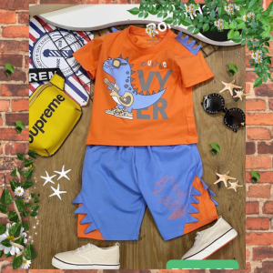 [Cao Cấp Cực Đẹp] Đồ Bộ Bé Trai Size 10kg-40kg Thun Cotton Co Giãn 4 Chiều Mềm Mịn Siêu Mát Hình Khủng Long.1605.6