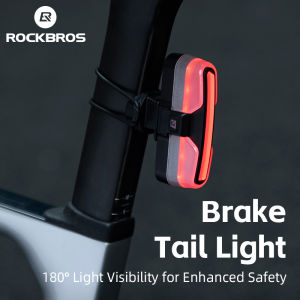 ROCKBROS Bicycle Taillight Smart Sensing Waterproof Cycling Rear Light Lightweight Type-C Charging Aerodynamic Design MTB Road Bike Light Lamp