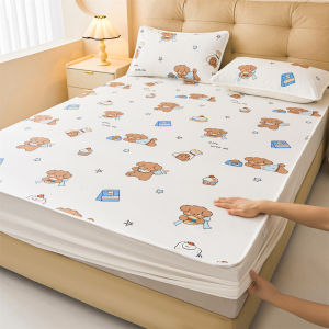 Dansunreve ผ้าปูที่นอนลายการ์ตูน ผ้ารองกันเปื้อน ผ้าปูที่นอนกันน้ำ 5ฟุต/6ฟุต รัดมุม 4 ด้าน กันน้ำTPU ผ้ารองกันเปื้อนที่นอน