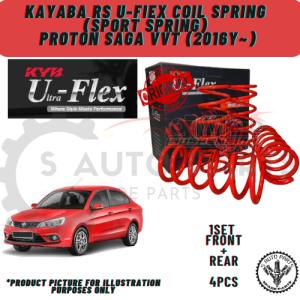 PROTON SAGA VVT (2016Y~) (SET 4PCS) 100% KYB KAYABA U-FIEX SPORT COIL SPRING