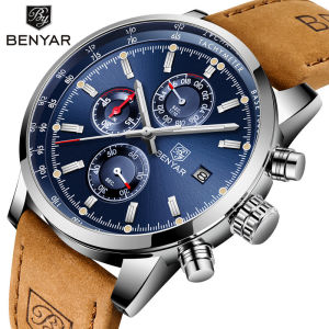 BENYAR 2025 New Blue Men Watches Top Brand Luxury Waterproof Sport Quartz Chronograph Military Watch Men Clock