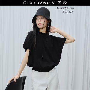 Giordano Women Mock neck batwing sleeve knitwear Free Shipping 18356908