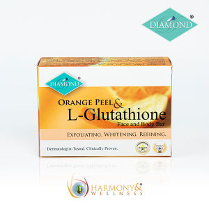 Diamond Orange Peel and L-Glutathione Whitening Soap - 150g (12pcs) - Deep Cleansing, Acne Calming, Dark Spot Lightening, Brightening Complexion