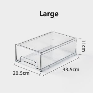 Transparent Stackable Acrylic Drawer Organizer Storage Box Dust Proof Large Capacity for Kitchen Desk Wardrobe Pantry