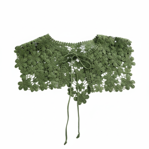 CHUN053634 Hollow Out Fake Collar Shawl Crochet Lace Knitted Lace Mini Cape Shawl Casual Cute Detachable Collar for Women