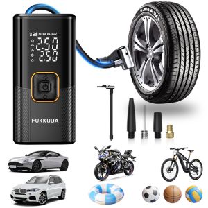 Tire Inflator Portable Air Compressor Portable Cordless Mini Air Pump with Digital Pressure Gauge Inflator 150PSI Fast Inflation and Automatic Closing Function Tire Pump Suitable for Car Motorcycle Bicycle Ball