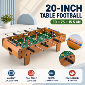 Helens 20-inch wooden football table-Childrens family entertainment football game set-Football game table