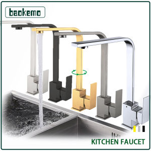 Baokemo Kitchen Faucet Black Sink Faucet Kitchen Hot and Cold Faucet 360 Degree Swivel Faucet