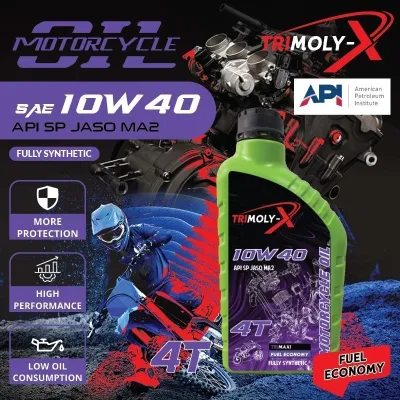 TRIMOLY-X TRIMOLYX 4T 10W40 1L Fully Synthetic API SP JASO MA2 Motorcycle Engine Oil