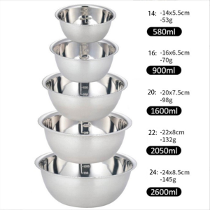 HOMEER 5 In1 Stainless Steel Bowl Mixing/Salad/Baking Bowl Multifunctional Cooking Utensil