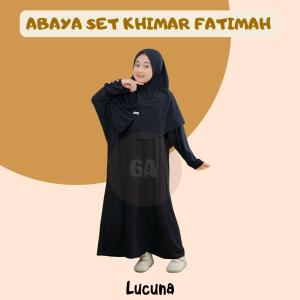 Lucuna Abaya Fatimah Hitam - Abaya anak perempuan Gamis anak syari Junior Size 2-10 Tahun