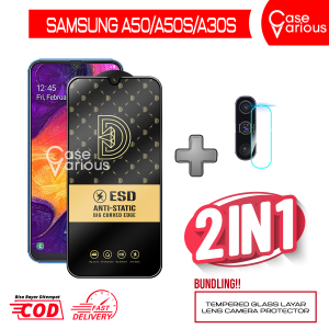 Paket 3in1 Tempered Glass Samsung A50A50sA30s Anti Gores Layar Anti Static Tempered Camera + Skin