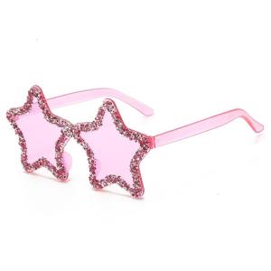 Stylish Star Sunglasses for Girls Boys Photo Props Travel Hip Hop Star Glittering Glasses Plastic