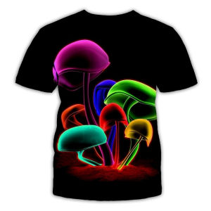 Magic Mushrooms 3D Print T-shirt Mens Clothing Harajuku Street O-neck T Shirts Cool Streetwear Y2k Personality Fashion Tee Top h260528