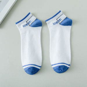 TYKS101 Kaos Kaki Wanita Warna Biru Putih Kaos Kaki Fashion