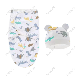 FAMOOP Receiving Blanket Soft Plush Blanket Adjustable Magic Sticker Baby Bedding Essentials for Newborn Baby Swaddle Wrap