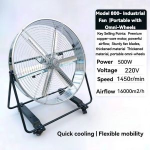 AdjustableSpeed MovableFan with Wheels High Wind forGrain Winnowing Factory and Breeding Ventilation