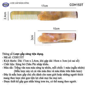 Lược Sừng Gấp Cho Nam Nhỏ Gọn Bỏ Túi Dùng Chải Tóc Chải Râu Thuận Tiện- COH153