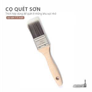 Cọ quét sơn cao cấp lông cước siêu mượt cán gỗ loại tốt 3 inch 1.5 inch