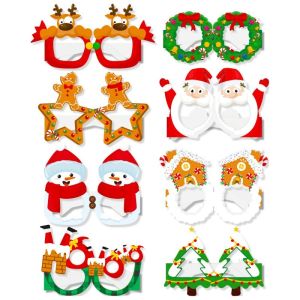 8pcs Fashion Christmas Decoration Glasses Adult Children Christmas Gift Party Creative Glasses Frame