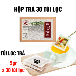 [Cho người trên 60kg] Trà giảm cân Cụ Lang Ngoạn giảm mỡ siêu nhanh đặc biệt cho người mập thịt bịch 30 lọc