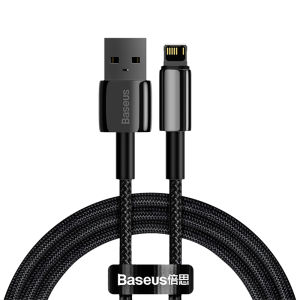 Baseus สายชาร์จเร็ว รุ่น Tungsten Gold Fast Charging Data Cable 1m/2m/3m สี ดำ